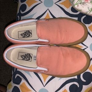 peach slip on vans